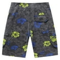thumbnail image 2 of Men's Beach Wear Board Shorts with Pocket in Stone Wash Vintage Black Floral 30, 2 of 3