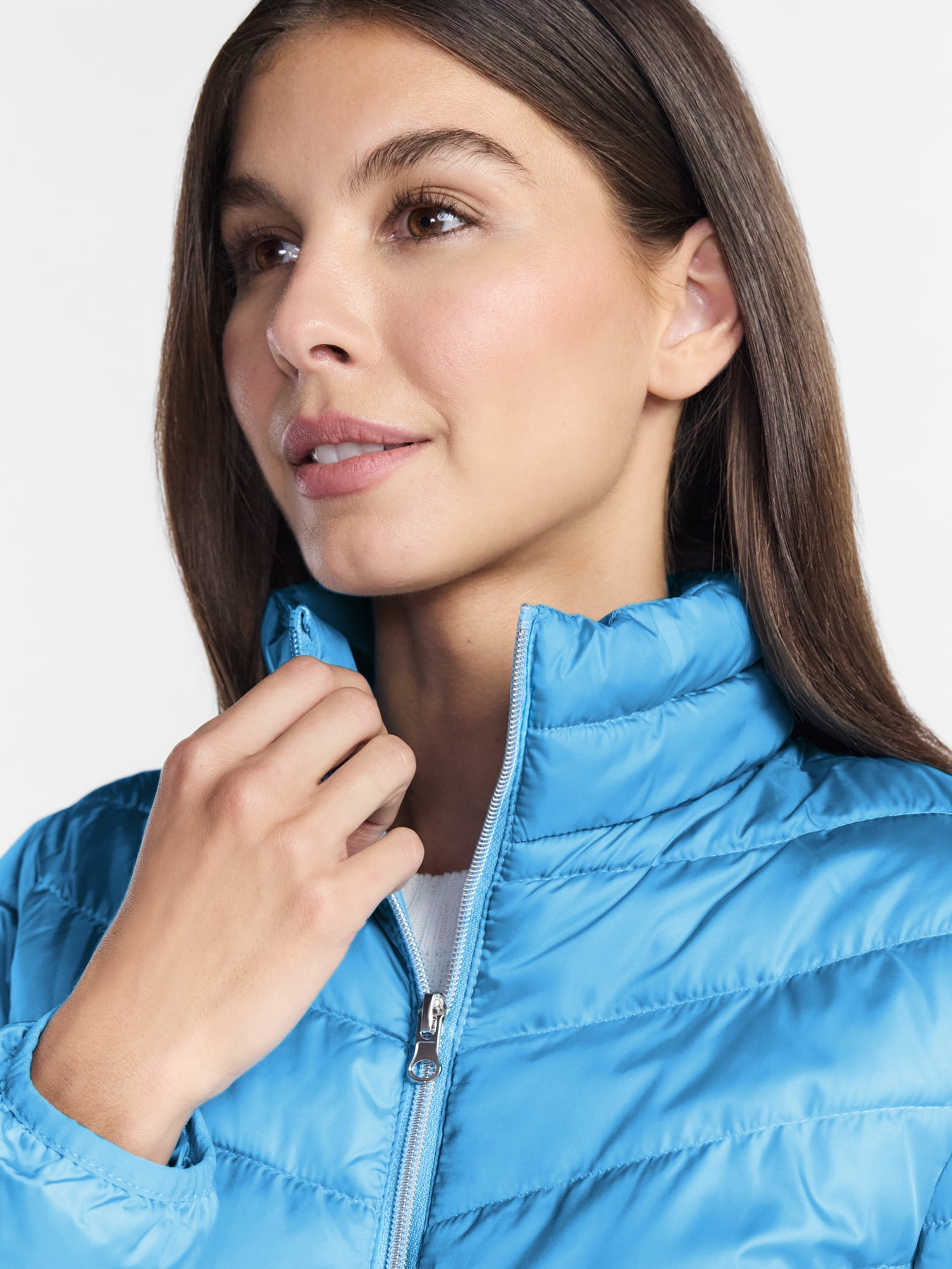 Женская куртка Big Chill and Plus Quilted Packable Puffer, Sizes S-3X, цвет: Синий — фото 4