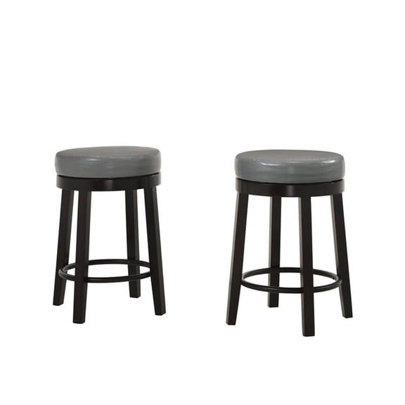 Carolina Classics Era Swivel 24" Counter Stool in Gray and Espresso (Set of 2)