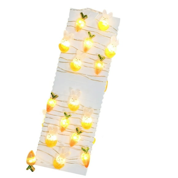 Outdoor Light Bulbs for String Lights Led Easter Carrot Rabbit Copper Lamp 300cm, Yellow Plastic Festive Decorative Lantern Strand