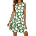 thumbnail image 4 of VUPSGEZ Womens Wrap Dress Summer Women'S Floral Camo Print Spring Summer Loose Casual Round Neck Camisole Sleeveless Vest Pocket Dress Swimsuit Beach Cover Up Summer Work Dresses(Green,S), 4 of 5