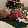 thumbnail image 2 of Pack of 2 Christmas Plaid Decorative Throw Pillow Covers Scottish Tartan Cushion Case for Farmhouse Home Holiday Decor Red and Green, 20 x 20 Inches, 2 of 6