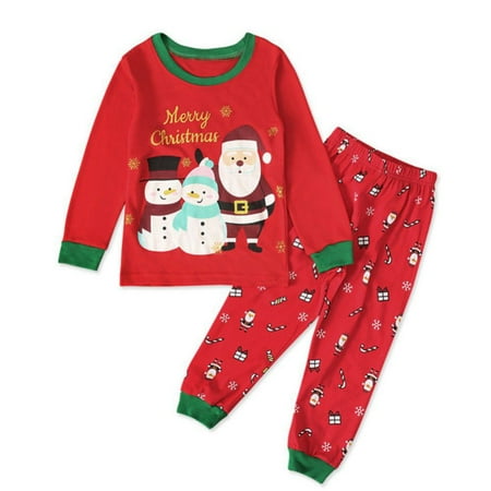 

Kids Baby Christmas Custome Xmas Red Striped Santa Claus Sweatshirt Trousers Long Sleeve Pullover+Pants Pajamas Loungewear 1-8T