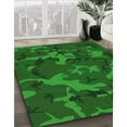 thumbnail image 3 of Ahgly Company Machine Washable Indoor Round Transitional Deep Emerald Green Area Rugs, 4' Round, 3 of 7