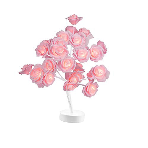 Details about   Wedding LED Lights Table Tree Rose Flower Lamp Two Modes USB/Battery Powered New 