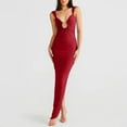thumbnail image 2 of Women's Sexy Neon Asymmetrical Spaghetti Strap Dress Deep V-Neck Sleeveless Bodycon Midi Club Dress, 2 of 6