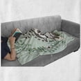 thumbnail image 5 of Lemur Soft Flannel Fleece Throw Blanket, Exotic Wild Monkey Couple Botanical Print, Cozy Plush for Indoor and Outdoor Use, 50" x 70", Pale Green Umber, by Ambesonne, 5 of 5