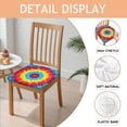 thumbnail image 2 of Rainbow Tie Dye Circular Pattern Seat Covers for Dining Room Chairs Set Of 4,Stretch Printed Washable Chair Seat Cover with Elastic Ties and Button,Removable Waterproof Couch Cushion Covers, 2 of 6