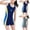 Style4-Navy girl swimsuits, variant on Mceream Girls Swimsuit One Piece Boyleg Bathing Suit Full Coverage Rash Guard Bathing Suit Teen Practice Swimwear with UPF 50 Size 4-14