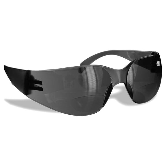 Rugged Blue Reader Safety Glasses Shaded Lens - Gray- 1.5 Dopter - 6 Pack