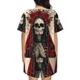 thumbnail image 3 of Lsque Gothic Skull With Roses Women's Short-Sleeved Pajama Set - 2 Piece Soft and Lightweight Sleepwear Set-X-Large, 3 of 9