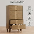 thumbnail image 4 of Modern Wooden 5 Drawer Dresser with Vintage Pattern Design, Tall Dresser for Closet, Chest Dresser with Deep Drawers for Bedroom, Living Room and Entryway, Black and White, 4 of 8