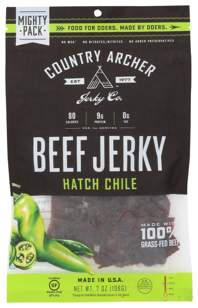 Country Archer Beef Jerky Hatch Chile, 7 Oz