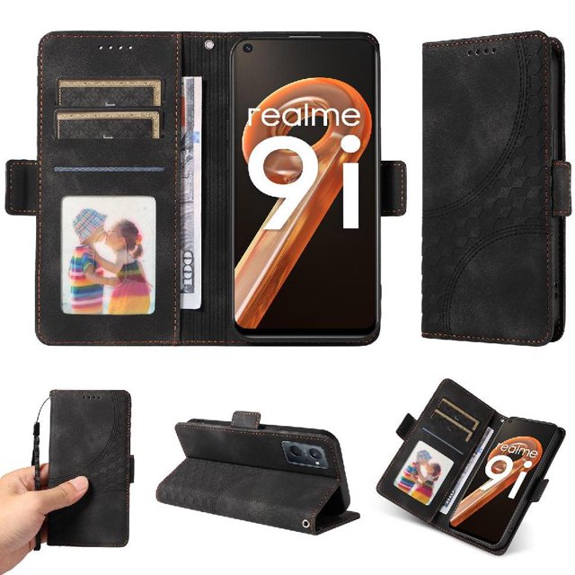 Funda GANGXUN para Realme 9i con diseño acolchado elegante, cuero PU, protección total y ajuste preciso