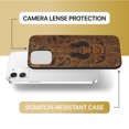 thumbnail image 6 of Case Yard Wooden Case for iPhone-12-Mini Soft TPU Silicone cover Slim Fit Shockproof Wood Protective Phone Cover for Girls Boys Men and Women Supports Wireless Charging Wolf Face Full Design, 6 of 7