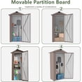 thumbnail image 5 of 2.5x1.4 FT Outdoor Storage Shed, Tool Shed with Waterproof Roof and Lockable Door,Metal Shed with Adjustable Open Shelves for Backyard Garden Patio Lawn,Brown, 5 of 10