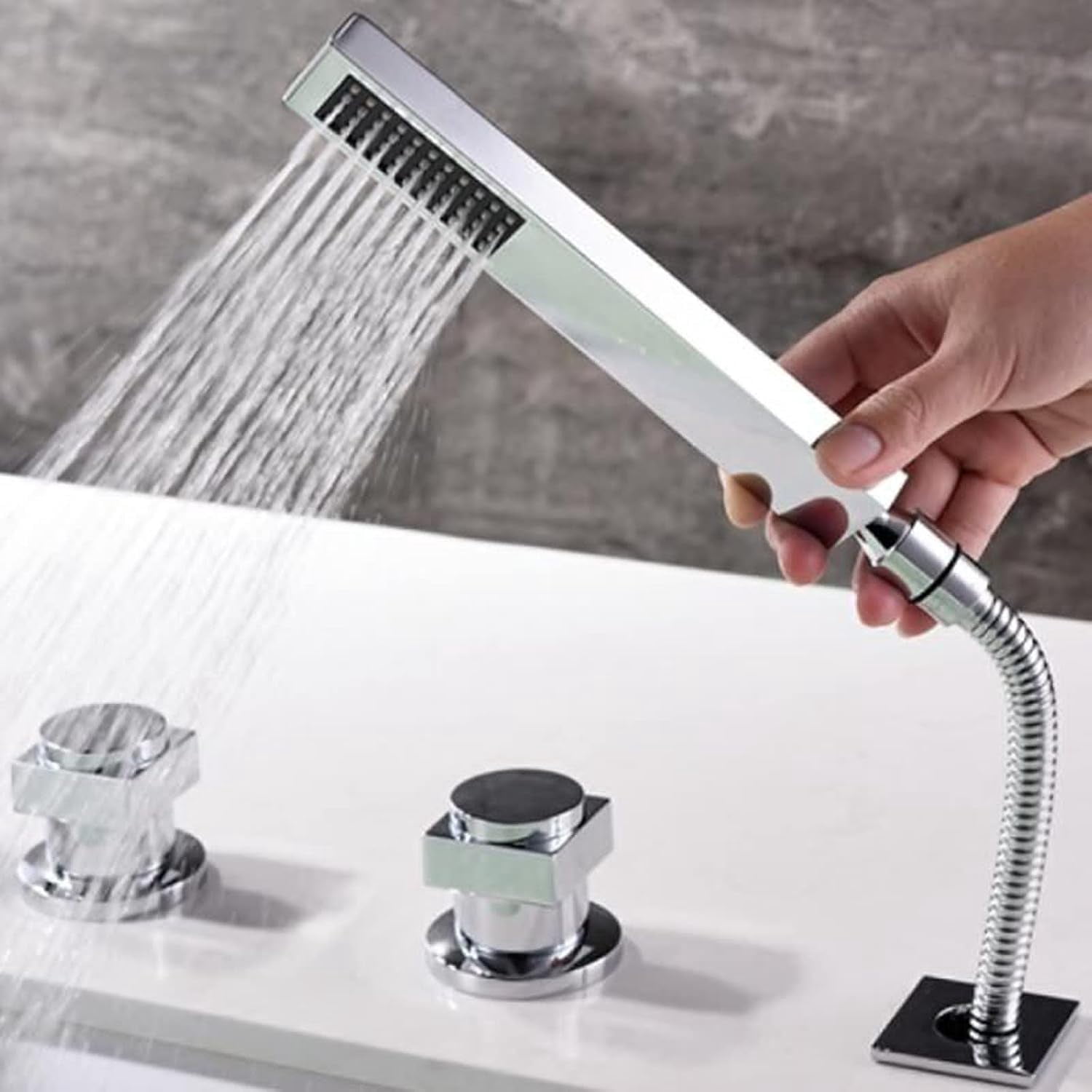 Waterfall Bath Faucets With Shower Brass Shower Mixer Faucet Set For Bathtub Chrome