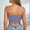 thumbnail image 6 of Umfun Basic Solid Color Strapless Tube Top Bandeau for Women Casual Party - Slim Fit Stretchy Crop Top for Daily Wear., 6 of 6