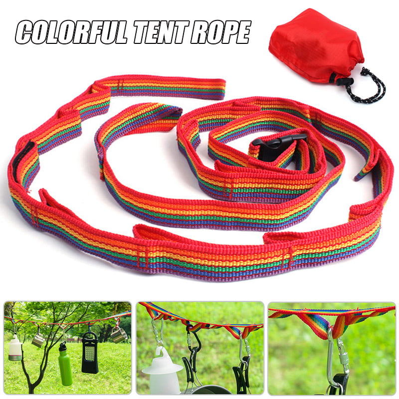 Outdoor 187cm Colorful Long Lanyard  Webbing Tent Tree Hanging Rope Strap Campin 