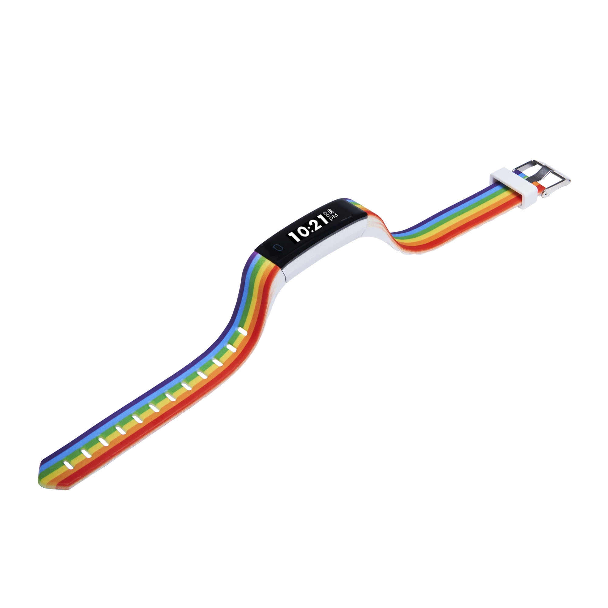Itech Sport Unisex Adult Smartwatch Tracker with Interchangeable Strap, Rainbow/Black