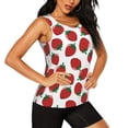 thumbnail image 2 of Fotbe Hand Drawn Strawberry Womens Loose Fit Casual Flowy Slim-Fit Tank Tops Athletic Round Neck Trendy Sleeveless Summer Tops for Gym and Yoga-Small, 2 of 9