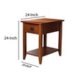 thumbnail image 4 of Wooden Chairside Table With Antique Drawer Handle, Dark Brown, 4 of 5