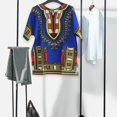 thumbnail image 3 of Camiseta Dashiki africana para hombres y mujeres, manga corta, ropa tribal grande y cómoda de verano, cuello en V, ropa clásica con estampado Floral Talla única Sunnimix Camisa Africana Dashiki, 3 of 7