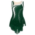 thumbnail image 3 of Zaldita Women's Figure Skating Dress Sleeveless Round Neck Rhythmic Dance Gymnastics Leotard Green S, 3 of 7