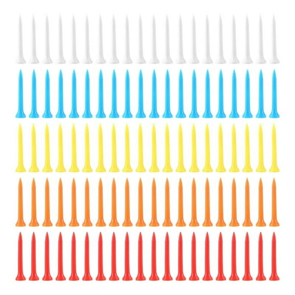 100 pcs Golf Tees 54 mm Plastic Mixed Color