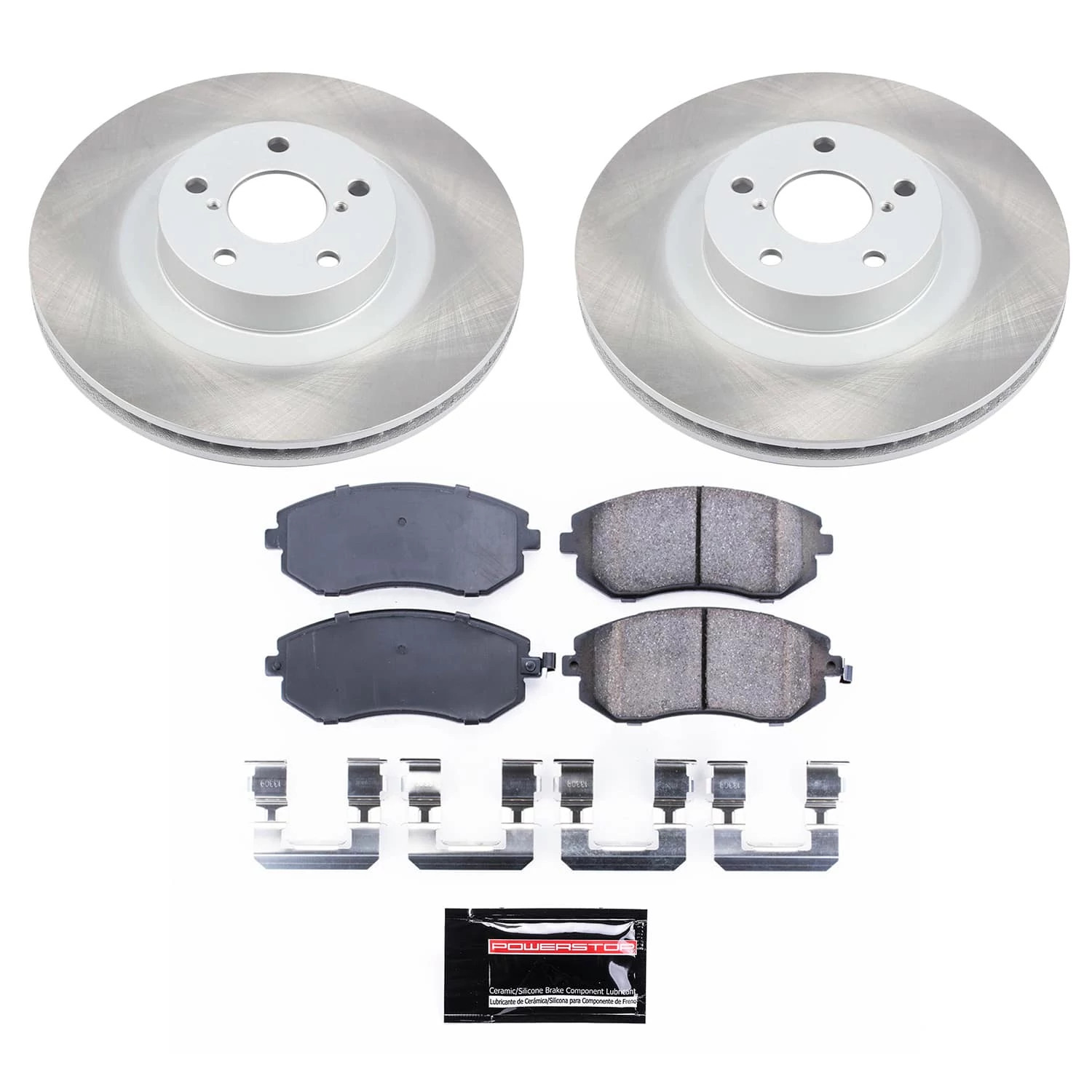 PowerStop Front Semi-Coated Rotor and Low-Dust Ceramic Brake Pad Kit SC2373