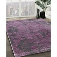 thumbnail image 3 of Ahgly Company Machine Washable Indoor Round Industrial Modern Purple Jam Purple Area Rugs, 4' Round, 3 of 7