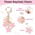 thumbnail image 3 of Llave de Encanto de Flor Rosa Uxcell, Llavero Enameled Inicial Floral Lindos para Mujeres Accesorios de Bolsa, 3 of 6