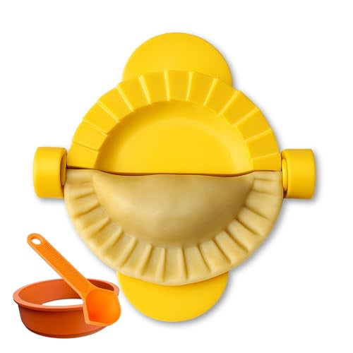7” XL Empanada Press – Heavy-Duty Dumpling Maker – Includes Cutter & Spoon – Made in USA – For Mega Empanadas, Calzones, Samosas, Turnovers & Stuffed Dough Recipes