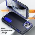 thumbnail image 2 of SaniMore for iPhone 11 Pro Max 6.7" 2019 Hybird Case, Rugged PC Back Shockproof TPU Shell Metal Hidden Kicksatnd Drop Resistant Anti-slip Heavy Duty Protective Case, Darkblue+Royalblue, 2 of 8