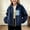 Navy, variant on Kids Winter Solid Color Fleece Lined Full Zip Hooded Jacket Casual Warm Sports Cardigan with Contrast Pocket & Arm Badge for Boys Girls 3‑15 Years Old Navy