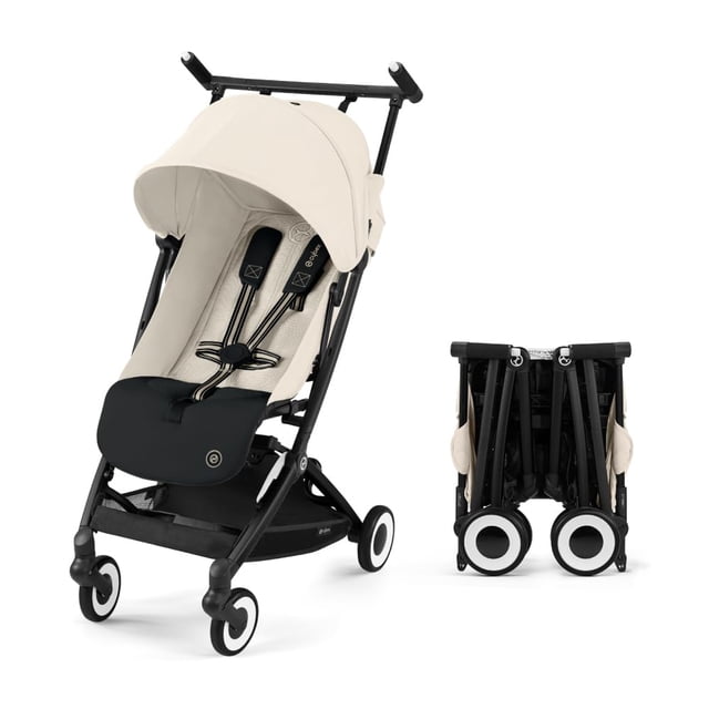 Cybex Libelle 2 Travel pockit Cochecito de bebé - Cochecito de viaje ligero para avión con reclinación con una sola mano, compatible con asientos de coche CYBEX, lona blanca