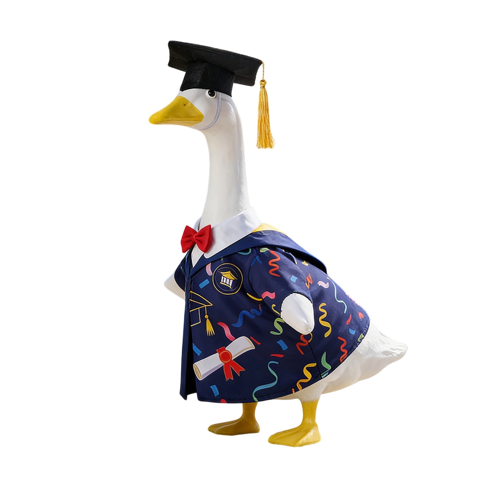 Graduate Gooses Outfit, Porch Clothes, Garden Decoration, 23-Inch Cement Goose Outfit, Durable Material, Colorful Graduation-Themed Yard and Lawn Decoration