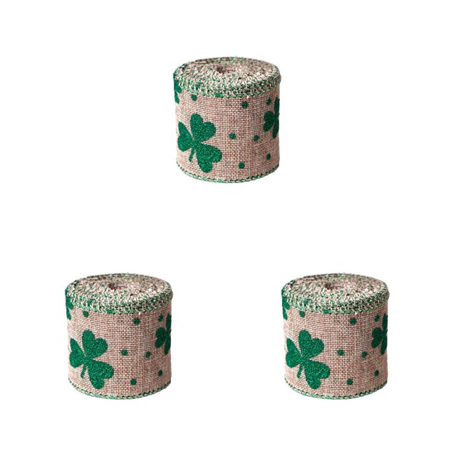 Cateissary Cintas patrón de hojas papel de envolver dorado trébol artesanía cinta decoración para manualidades de costura DIY decoración Type7 NO7