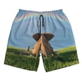 thumbnail image 4 of Bixox Men's Elephant Dog Sitting Under The Rainbow printing Casual Classic Fit Short Summer Beach Shorts, 4 of 6