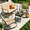 Brown, variant on Patio Conversation Sets for 4, Lofka 4 Pieces Patio Furniture Sets with Rocking Bistro Fabric chairs, Garden Loveseat, Glass Coffee Table for Backyard, Poolside, Porch, Lawn, Black