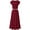 Wine Red, variant on HAOYUNL Women's 2Pcs Outfits Short Sleeve Knit Top +High-Waisted Maxi Skirt Two-Piece Set S-XL