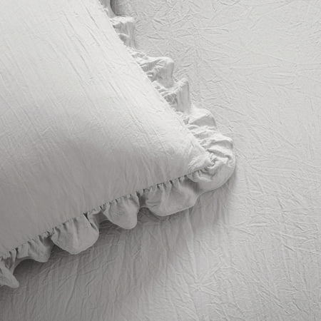Full 3pc Allison Ruffle Skirt Bedspread Set Light Gray - Lush Décor