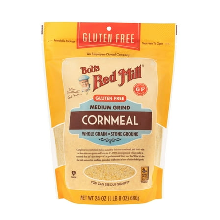 Bob's Red Mill Cornmeal, Medium Grind, Whole Grain, 24 oz (680 g)