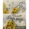 thumbnail image 6 of Yellow Floral Linen Curtain Valance for Bedroom/Bathroom/Kitchen/Office/Living/Dining Room Window,Farmhouse Truck Sunflower Summer Spring Pocket Topper Drapes Decorative Cafe Drapery Panel 42"x12", 6 of 6