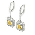 thumbnail image 2 of Clara Pucci 2.8174Ct Natural Citrine Princess Cut VVS1 Lever Back Drop Dangle 18k Solid hypoallergenic Gold Designer Earrings For November, 2 of 7