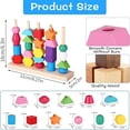 thumbnail image 3 of Wooden Beads Sequencing Toy Set Educational STEM Preschool Learning Toys For Kids-5Stacking Blocks Lacing Beads Matching Shape Stacker, 3 of 9