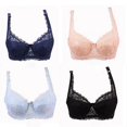 thumbnail image 5 of Yesbay Women Lace Adjustable Bra Deep V Push Up Shaping Padded Brassiere for Daily Wear,White, 5 of 8