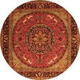 thumbnail image 1 of Ahgly Company Indoor Round Medallion Orange Traditional Area Rugs, 4' Round, 1 of 1