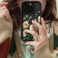 thumbnail image 4 of Oil Painting Camellia Pattern All-Inclusive Phone case, Cute and Small Fresh, wear-Resistant, for iPhone 15 14 13 12 11 Pro Max Plus XS XR 7 8 Phone Case (Black,iPhone 12), 4 of 7