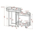 thumbnail image 5 of Furniture of America Noehmi Contemporary Metal 3-Tier Serving Cart in Chrome, 5 of 5